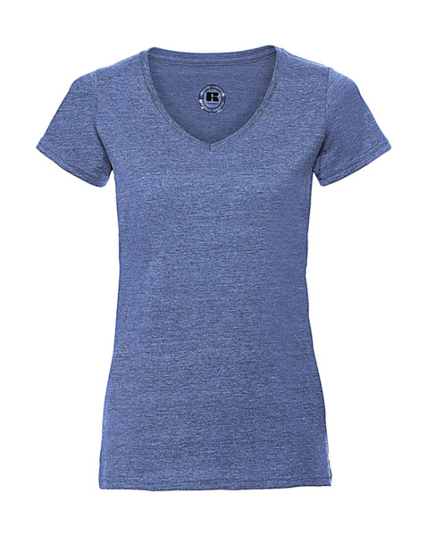 Ladies V-Neck Hd T - Red Marl / XS