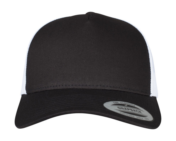 5-Panel Retro Trucker 2-Tone Cap - Black / White / ONE SIZE