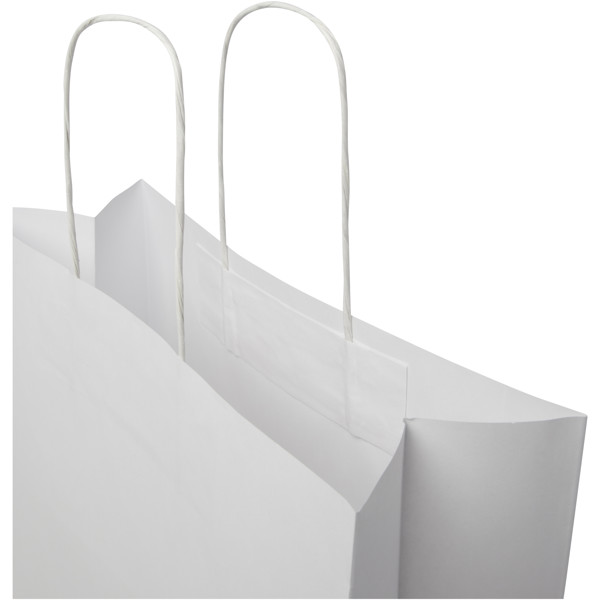 Kraftpapiertasche 120 g/m² mit gedrehten Griffen – XL - weiss