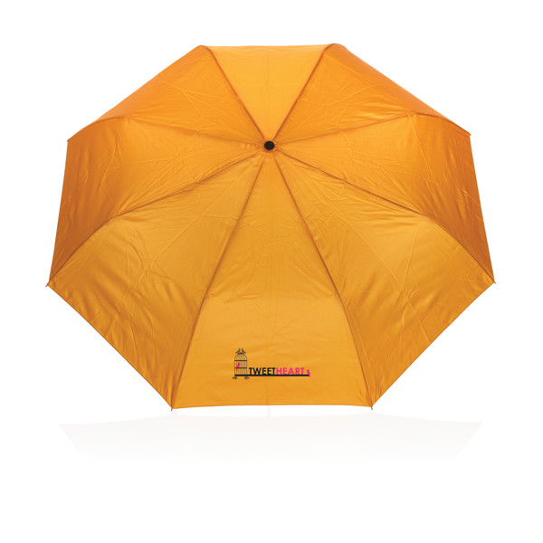 21" Impact AWARE™ 190T mini auto open umbrella - Sundial Orange
