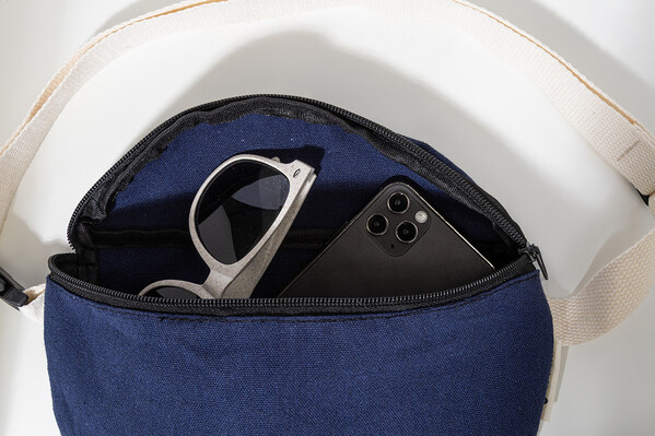 Sac banane en canvas recyclé Rekan Hip - Bleu