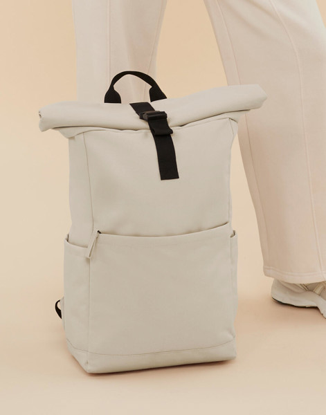 Premium Recycled Roll Top Backpack - Natural Stone / ONE SIZE