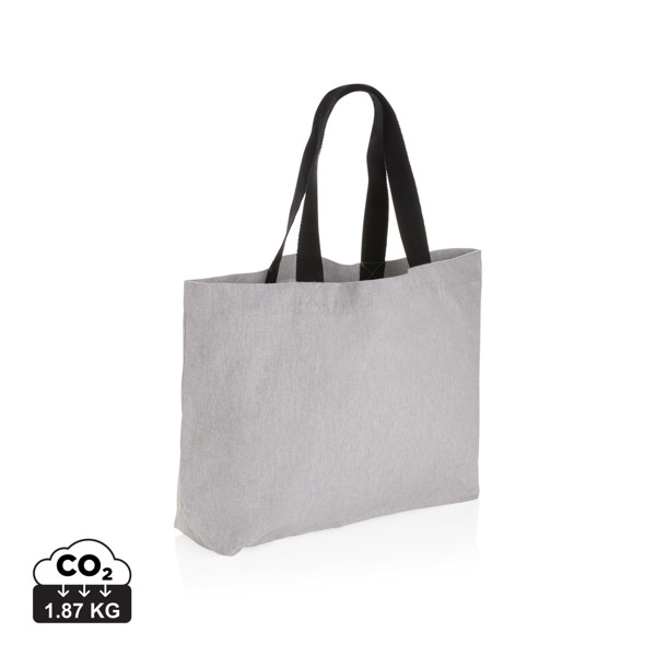 Nefarbená veľká taška Impact z 240g recykl. canvas AWARE™ - Sivá