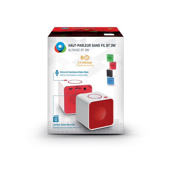 HAUT PARLEUR, ENCEINTE BT SANS FIL 3 W - Rouge
