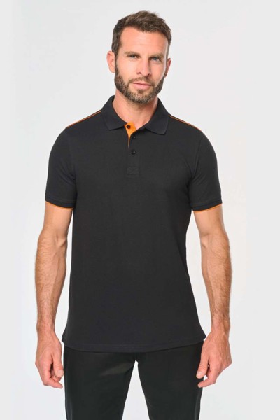Muška kontrastna polo majica kratkih rukava Daytoday - Bijela / Navy / 3XL