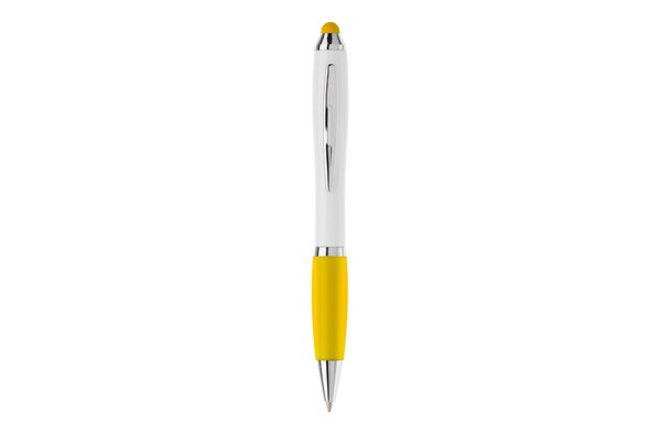 Ball pen Hawaï stylus hardcolour - White / Yellow