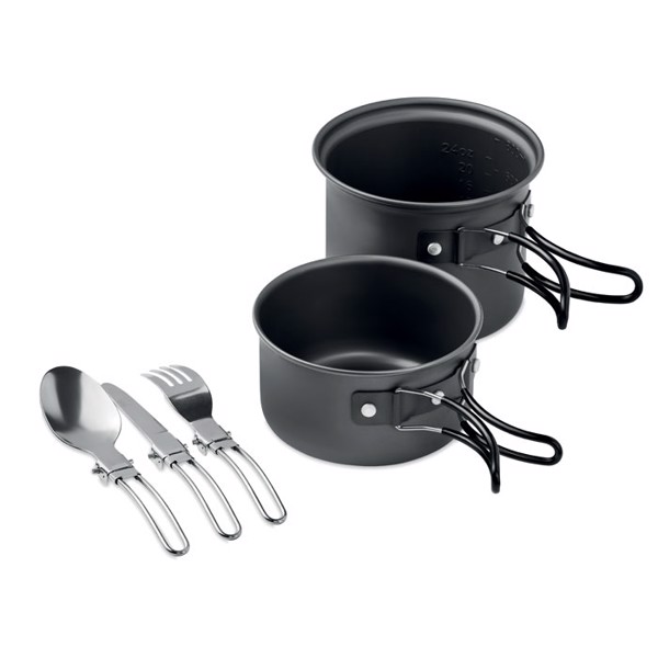 2 camping pots with cutlery Potty Set