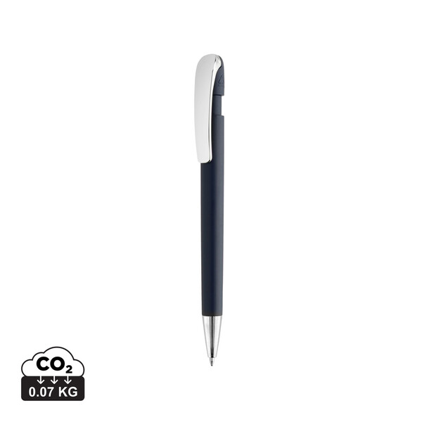 Stylo à clip métallique en ABS recyclé GRS Glide - Bleu Marine
