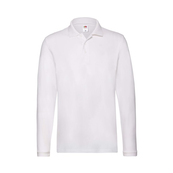 Adult Polo Shirt Premium Long Sleeve - White / L