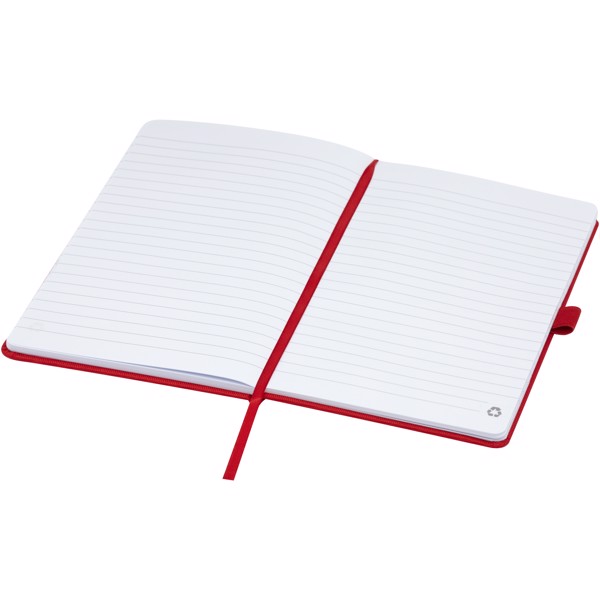 Caderno A5 de papel reciclado com capa RPET "Honua" - Vermelho