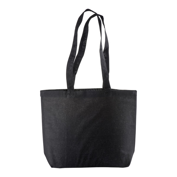 120 G/M2 Cotton Shopping Bag, Long Handles And Bottom Gusset - Black