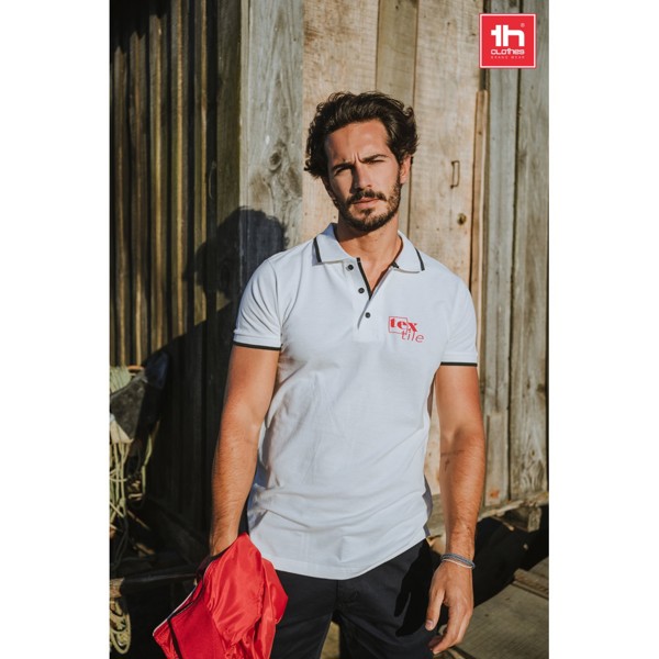 Polo bicolor para homem em algodão - THC ROME