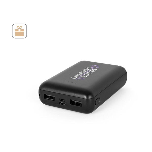 LEAKEY 10. Prijenosna baterija 10'000 mAh od recikliranog ABS-a (100% rABS) - Bijela