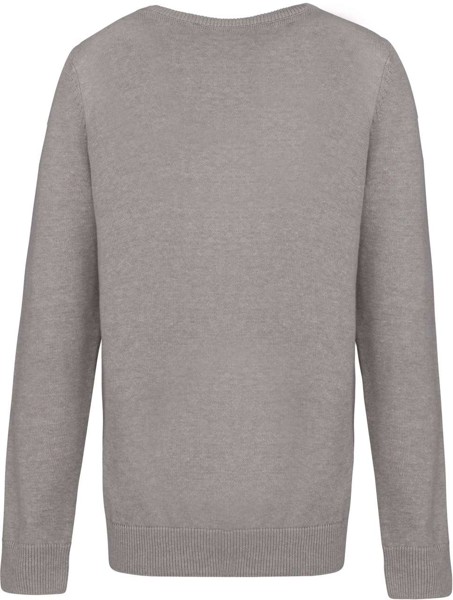 Kids' V-Neck Jumper - Grey Melange / 10/12