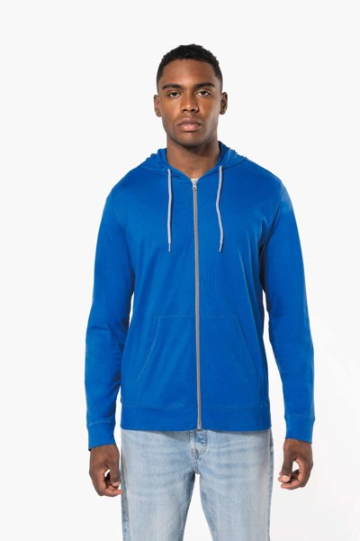 Lightweight Cotton Hooded Sweatshirt - Light Royal Blue / XS