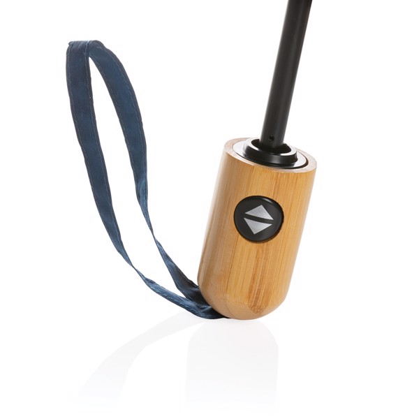 Parapluie 21" automatique rPET 190T et bambou Impact AWARE™ - Bleu Marine