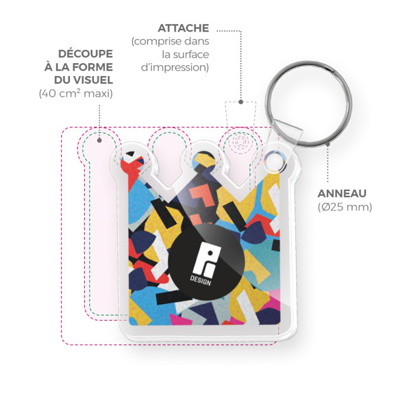 KEY RING CREATION PMMA EP 3mm MAXI 40 cm2 - Transparent / Creation_OEM