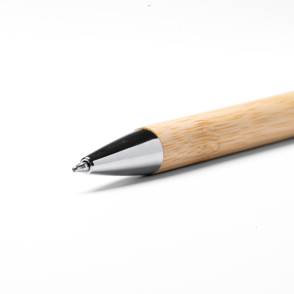 Personalised bamboo ballpoint pen with stylus tip