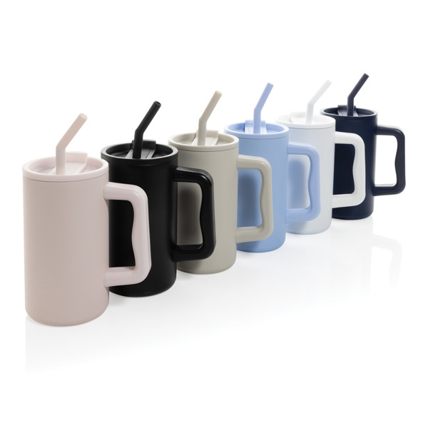 Mug Cube 800ml en acier recyclé certifiée RCS - Bleu Marine