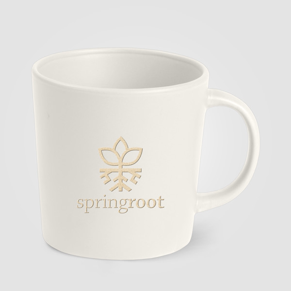 Madison - Mug en céramique matte glacée 355 ml - Blanc / Sérigraphie