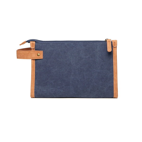 VINGA Trousse de toilette en toile recyclé GRS Bosler - Bleu Marine