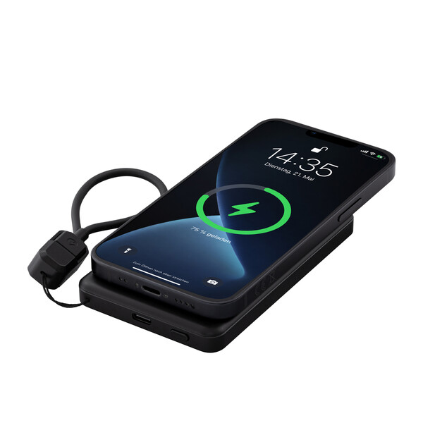 Powerbank sans fil magnétique 15W WATTRON PRO V ALU - noir / 5000 mAh