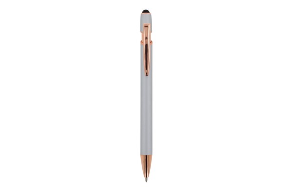 Kuglepen Paris Deluxe Metal gummieret - Sølv
