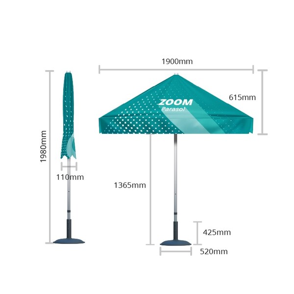 Zoom Parasol – Guarda-sol exterior– impressão incluída