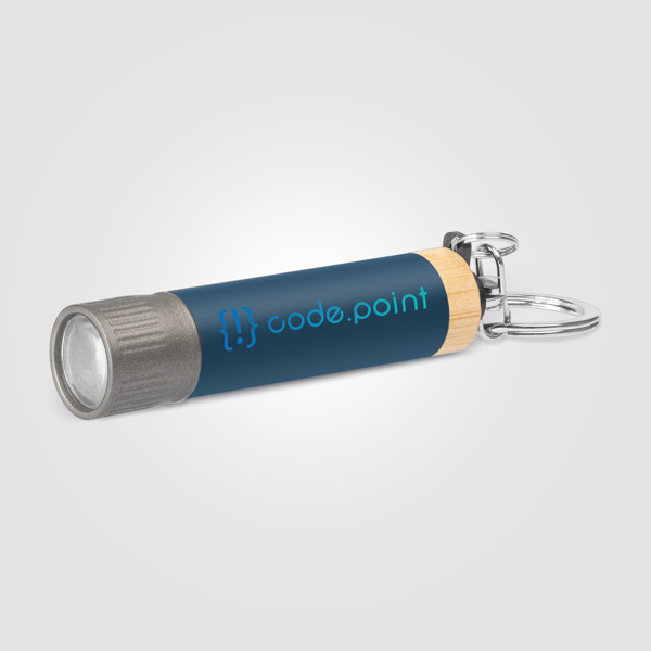 Lampe de poche porte-clés Reborn en aluminium recyclé - Bleu marine / Colourjet