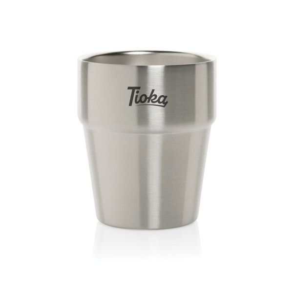 Dvostenska kavna skodelica Clark, 300 ml reciklirano jeklo - Silver