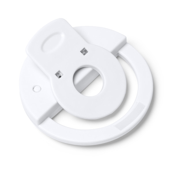 Personalised LED ring light for smartphone with adaptable clip and rechargeable battery