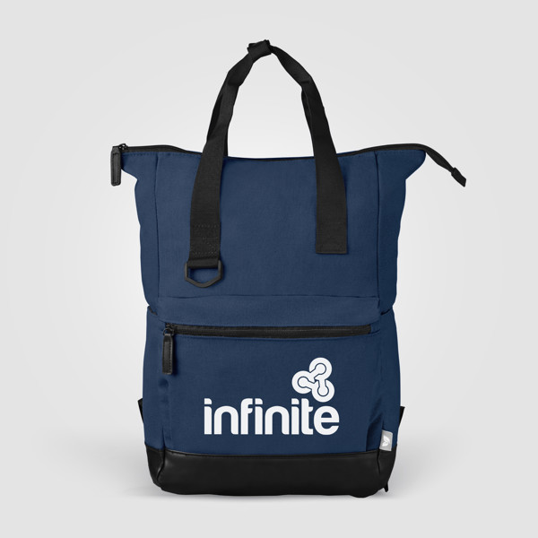 Pack Sac Odyssey fourre-tout en toile de coton recyclée - 17 L - Bleu marine / Transfert thermique