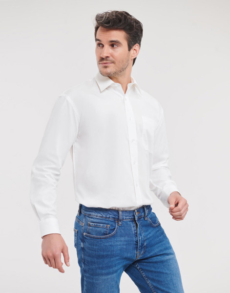 Cotton Poplin ShirtLS - White / 2XL