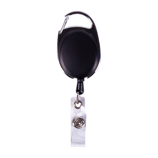Ski-pass with carabiner - Black