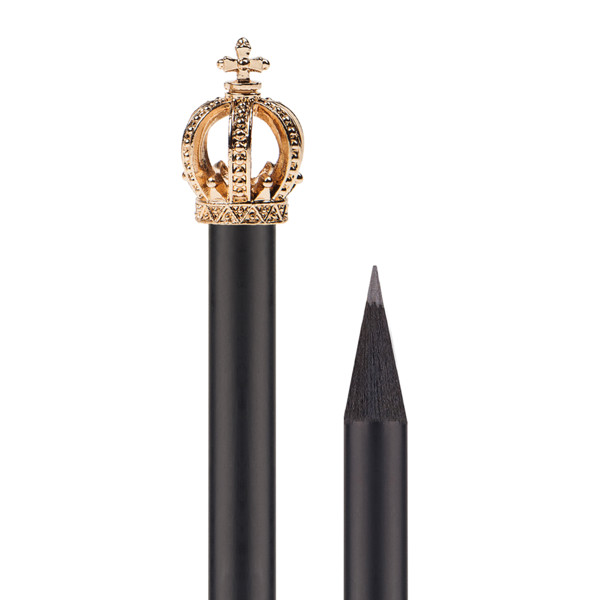 Bleistift mit Metallkrone - Gold (Kaiser / Krone)