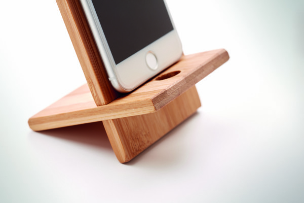 Držalo za telefon iz bambusa Whippy, 140x80 mm
