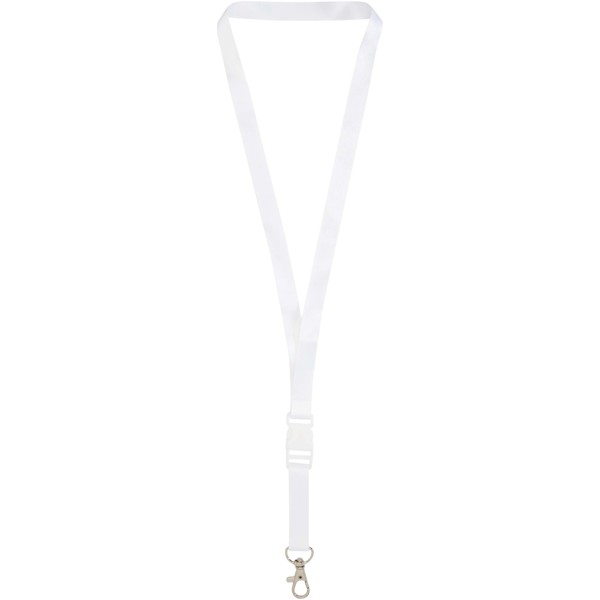 Bucks plnobarevný lanyard - oboustranný - Bílá / Bílá / 15mm