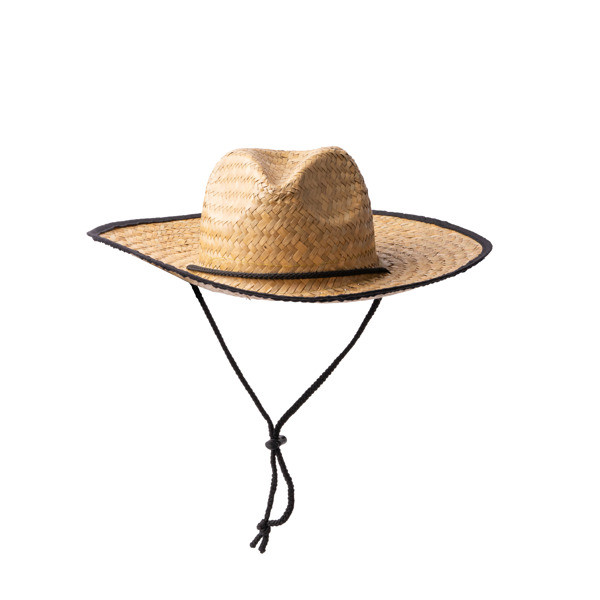 Sombrero de paja natural personalizado con cordón de ajuste