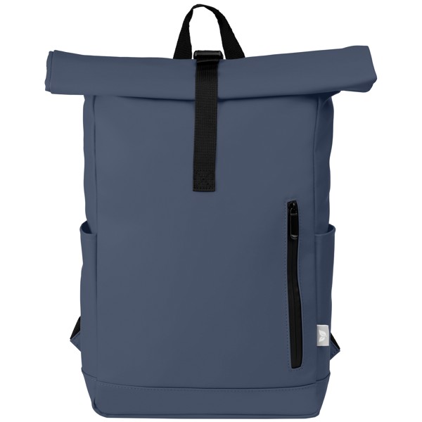 Malmö - Sac à dos Rolltop recyclé imperméable - Bleu marine / Transfert de chaleur