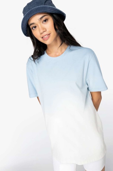 Unisex Eco-Friendly Dip Dye T-Shirt - Dip Dye Aquamarine / L