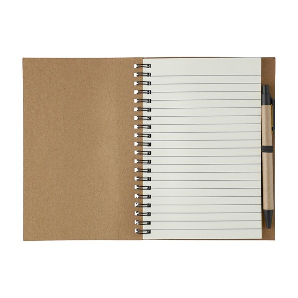 Notebook Stella | Recycled cardboard | Lined | With ballpen - black