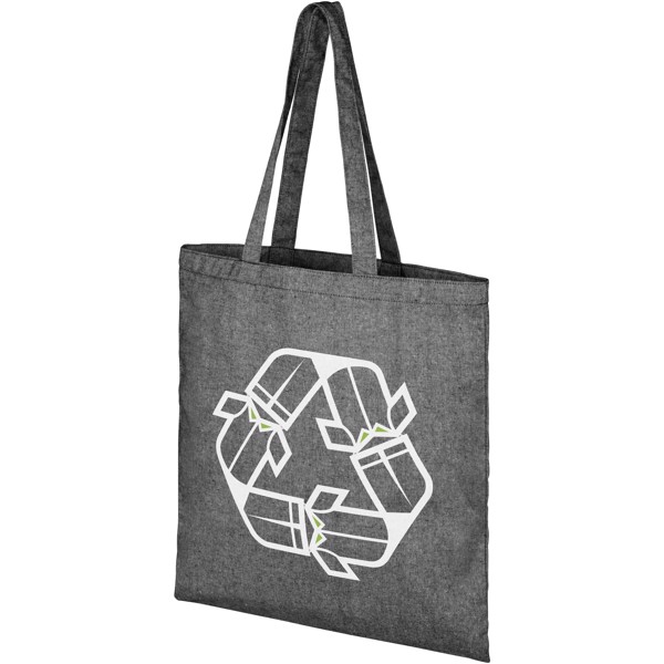 Tote bag in tessuto riciclato 210 g/m² Pheebs - 7L - Nero melange