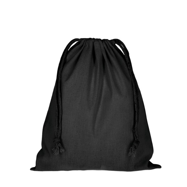 Pochon coton noir M 25x30