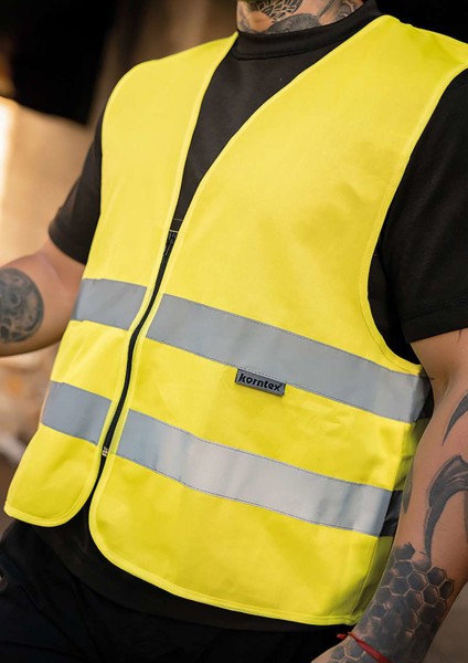 Safety Vest With Zipper "Cologne" - Yellow / 3XL