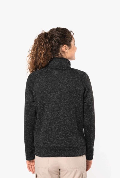 Ladies' Full Zip Heather Jacket - Dark Khaki Melange / L
