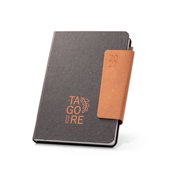 TAGORE A5. A5 diary in leather (58% recycled)