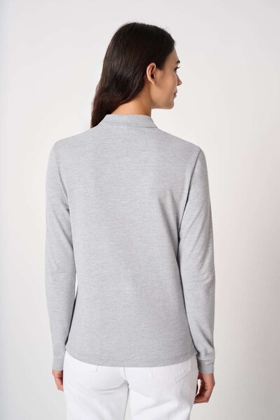 Ladies' Pique Long-Sleeves Polo Shirt - Ideal White / S