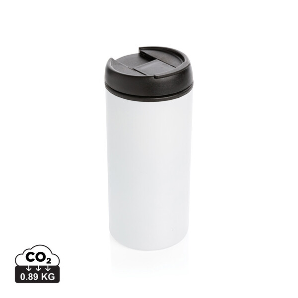 Mug Metro en acier inoxydable recyclé RCS - Blanc