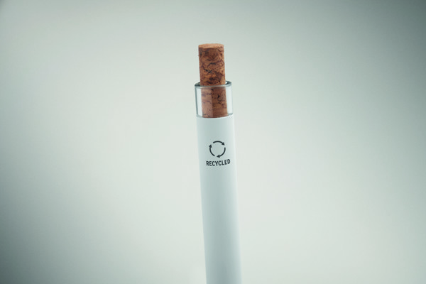 Recycled aluminium pen Bergamo + - White