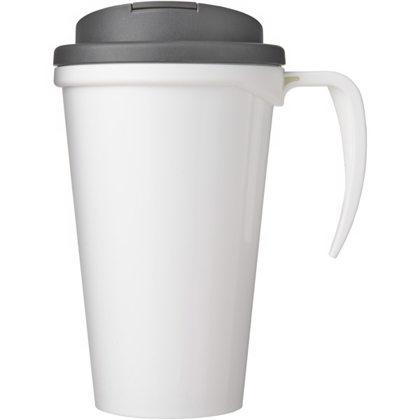 Caneca de 350 ml Brite-Americano® grande com tampa à prova de fuga - Branco / Cinzento